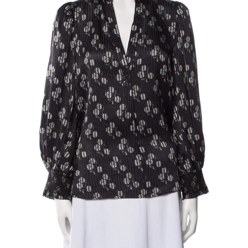Alice + Olivia Sheila Abstract Floral Blouse